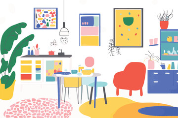 living room interior with furniture