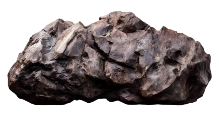 Isolated Photo of Textured Rock Stone on Transparent Background