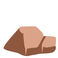 A stylized brown rock illustration with shaded areas adding depth, creating a natural, minimal representation of stone texture for geology, landscape, and artistic projects.