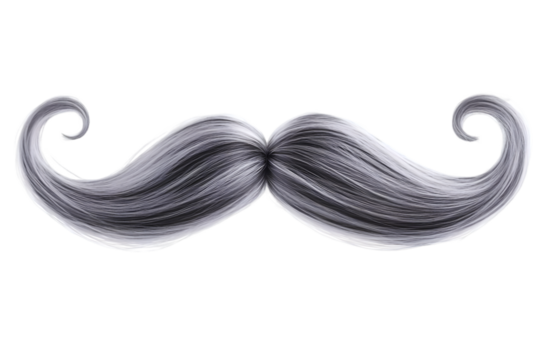 Isolated Illustration of Vintage Mustache on Transparent Background