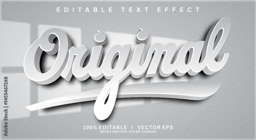 Poster original vector text effect with modern style design