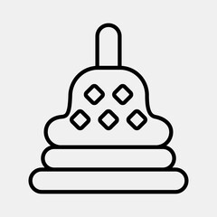 Icon stupa temple. Buddhism and vesak elements. Icon in line style.