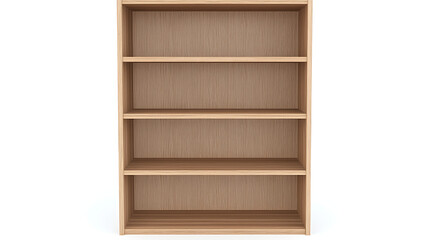 A wooden shelf with four shelves