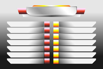 Digital ranking scoreboard UI element vector design on isolated gradient background