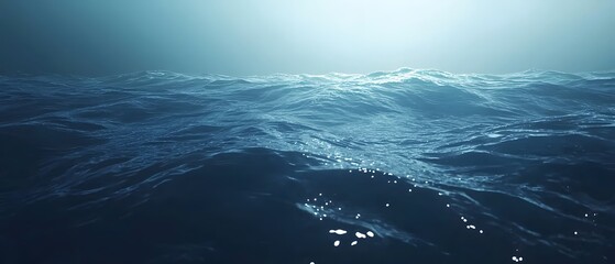 Fototapeta premium Serene Ocean Waves at Dusk with Mist and Soft Light Reflection