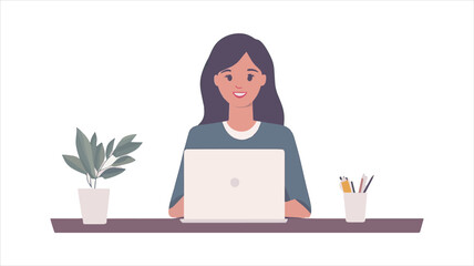 vector busniess people working on laptop