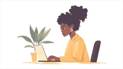 vector busniess people working on laptop