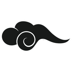 Chinese Cloud Ornament. Flat Vector Illustration.