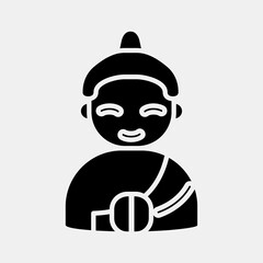 Icon buddha. Buddhism and vesak elements. Icon in glyph style.
