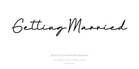 Getting Married Font Text Logo - Casual Handwritten Script Typeface for Wedding Invitation