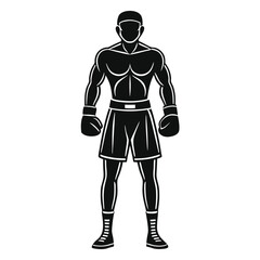 Silhouette of Strong Man Raising Fist in Victory or Protest