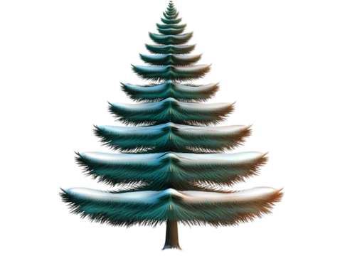 Isolated Pine Tree Illustration With Snow and Transparent Background