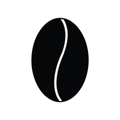 Black Silhouette Icon of a Coffee Bean