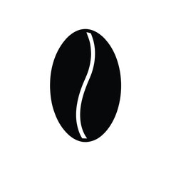 Black Silhouette Icon of a Coffee Bean