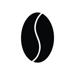 Black Silhouette Icon of a Coffee Bean