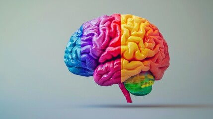 A colorful brain illustration representing creativity and cognitive functions.