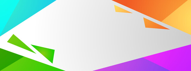 White background with colorful triangles ideal for graphic design projects, presentations, abstract backgrounds, web design, and geometric themed creations.
