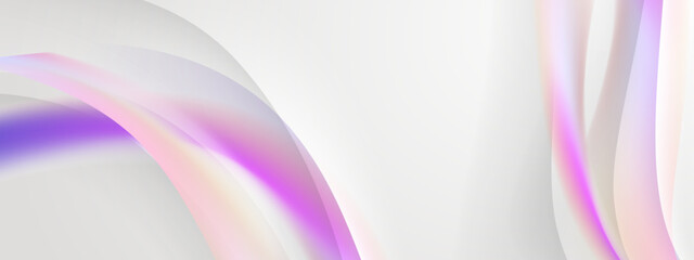 Soft white abstract background with curved pink and purple lines. Perfect for minimalist design, feminine branding, and elegant presentations.
