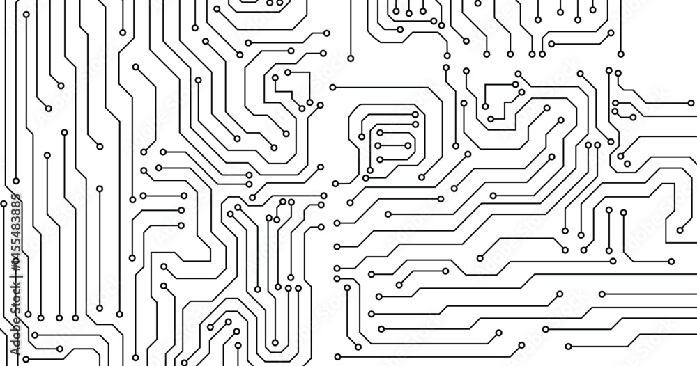 Poster vector circuit for communication technology background concept.