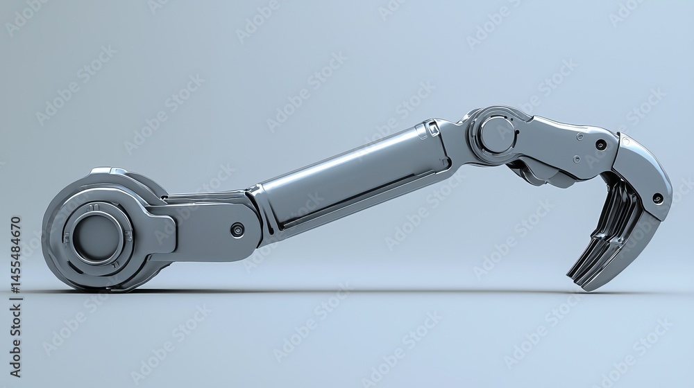 Aufkleber a sleek metallic robotic arm designed for precision and functionality.