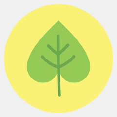 Icon leaf. Buddhism and vesak elements. Icon in color mate style.