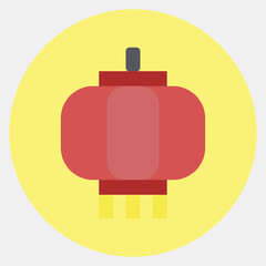 Icon lantern. Buddhism and vesak elements. Icon in color mate style.