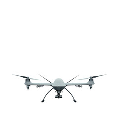 Drone With Remote Controller on White Background