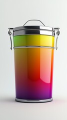 A vibrant gradient bucket showcasing a blend of rainbow colors and design.