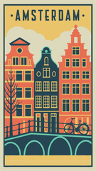 Amsterdam Essence - Minimalist Travel Poster Design