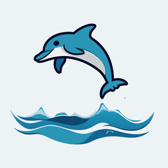 Obraz premium Dynamic Dolphin Illustrations – Playful Ocean Jump & Splash Art