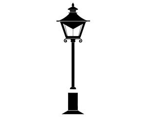 Obraz premium Street Lamp Silhouette SVG | Vintage Street Light Vector Illustration