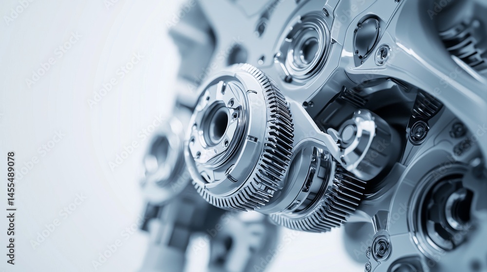 Poster close-up of intricate mechanical gears showcasing advanced engineering design.