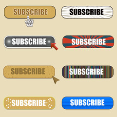 Social Media Subscribe Button Set, Version 1.