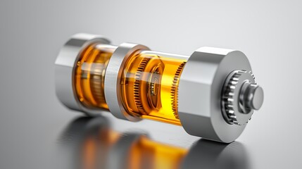 Fototapeta premium Close-up view of a modern battery showcasing its sleek design and innovative materials.