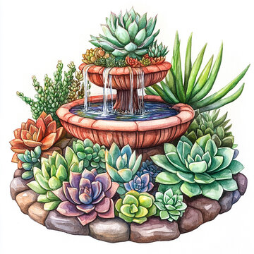recommend clip art: cactus in a pot watercolor Illustration clipart