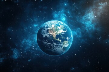 The Planet. Astronomy and Astrology: Planet Earth in Beautiful Galaxy Space