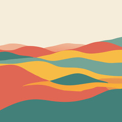 Abstract Desert Landscapes &ndash; Colorful Minimal Mountain & Horizon Art