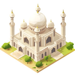 Realistic Beautifully Designed Mosque Vector Illustration Concept
