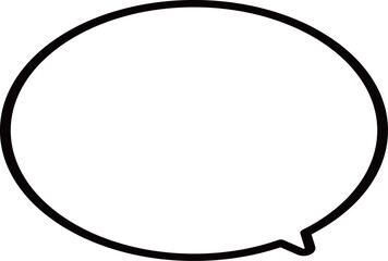 右下に吹き出しの尻尾、または吹き出し口がある、丸みをおびたかわいいシンプルな吹き出し