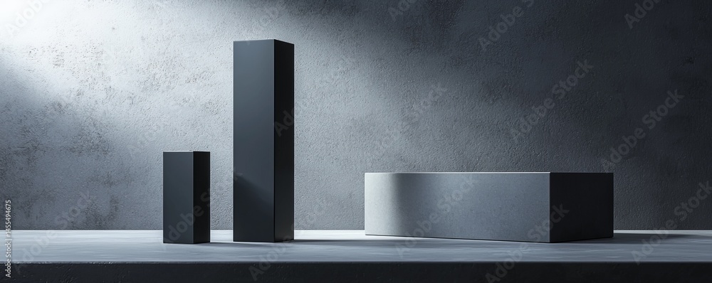 Aufkleber minimalist geometric shapes in a modern setting with soft lighting.
