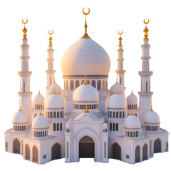 Obraz premium 3d Mosque With A Different Colors White Background 