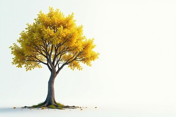 Young tree, thin trunk, delicate branches, bright leaves , natural, sapling