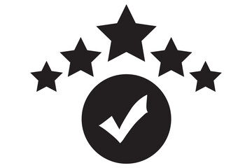 Stars rating review icon. Feedback, Best seller, Quality icon isolated on white background. Vector illustration.