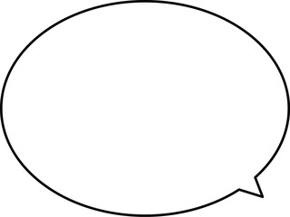 右下に吹き出しの尻尾、または吹き出し口がある、丸みをおびたかわいいシンプルな吹き出し