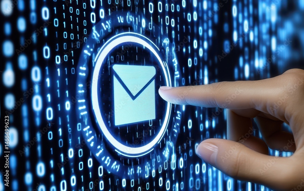 Poster email icon highlighted on a digital interface