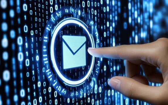 Email icon highlighted on a digital interface