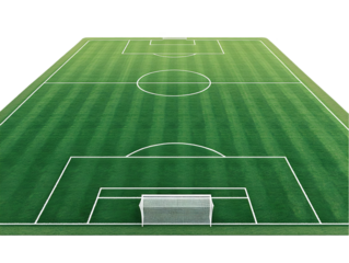 Realistic Perspective View Of Green Soccer Field Isolated Background