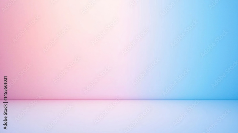Poster minimalist gradient background with soft pink and blue hues blending across a smooth, empty surface.