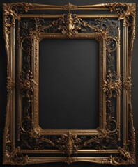 Black & gold ornate frame, shimmering accents,  voucher,  foil