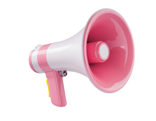 pink megaphone isolated on white background